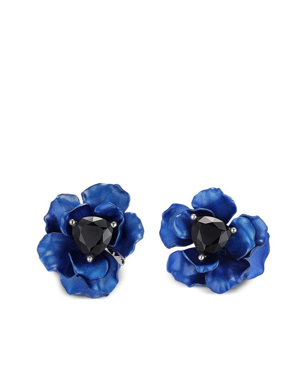 Anabela Chan Blue 14K And 18K Vermeil Midnight Diamond Earrings