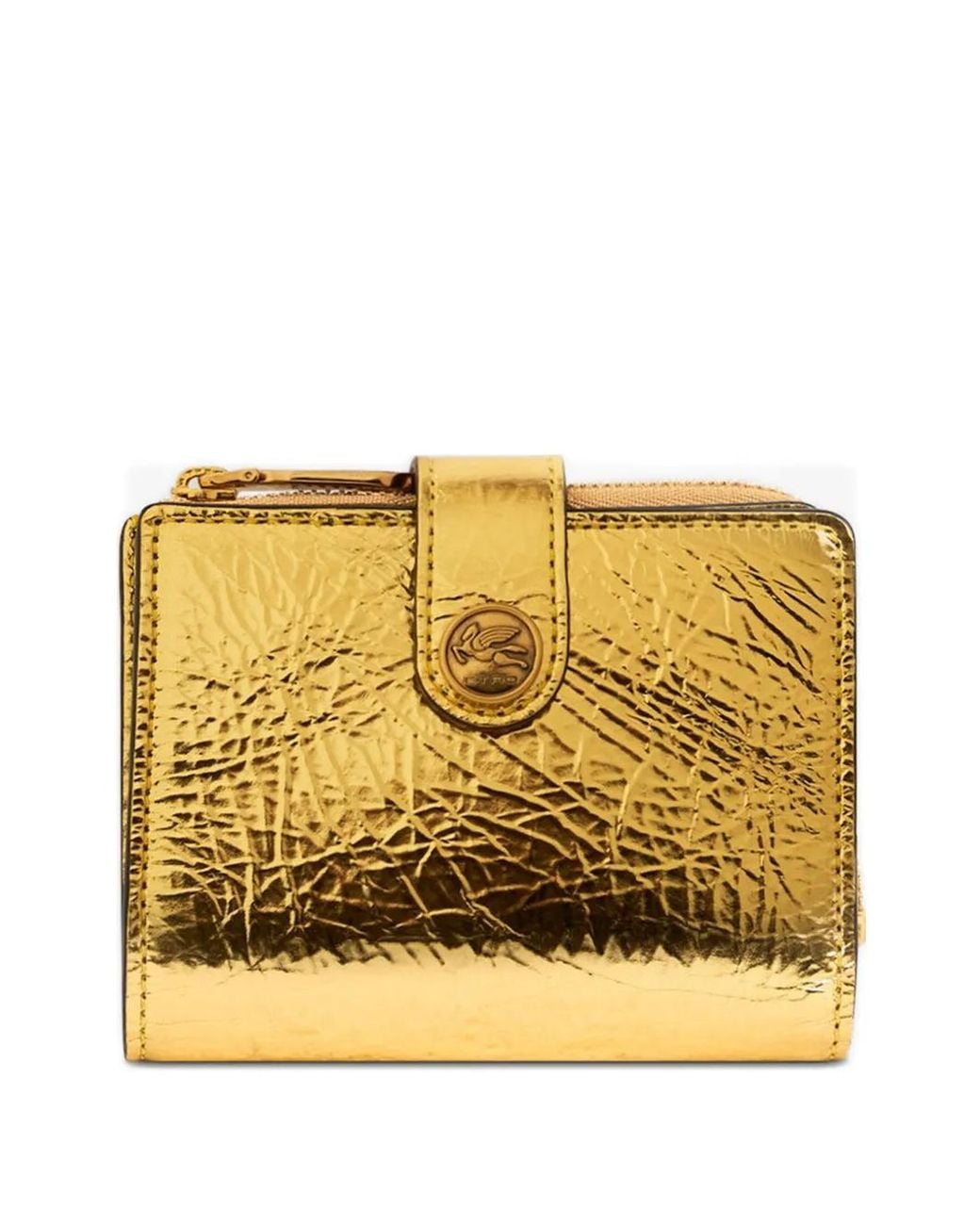 Etro Metallic Laminated Leather Wallet