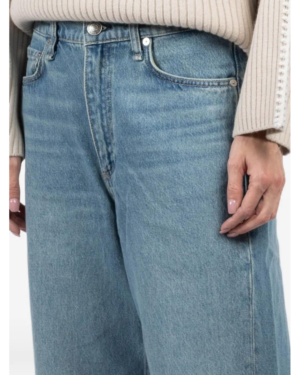 Rag & Bone Blue Straight-Leg Jeans