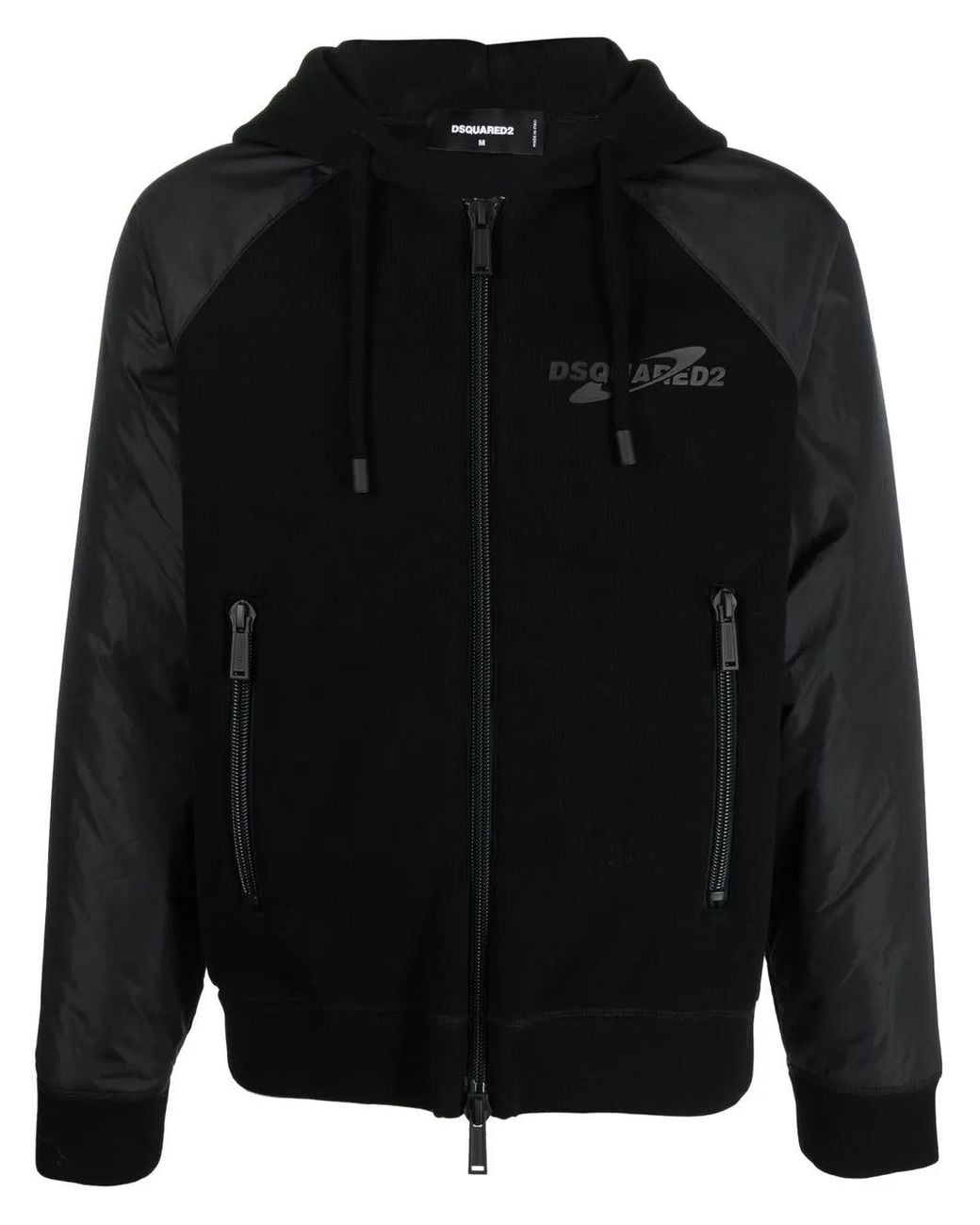DSquared² Black Logo-Print Hooded Jacket for men