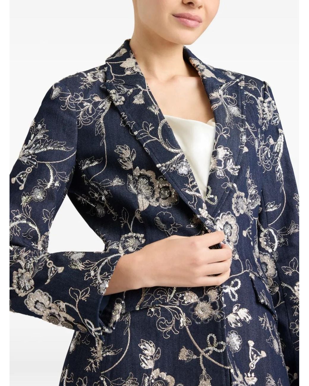 Cinq À Sept Blue Cheyenne Embroidered Blazer