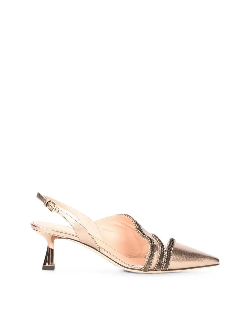 Alberta Ferretti Natural Sequin-Embellished Pointed-Toe Pumps