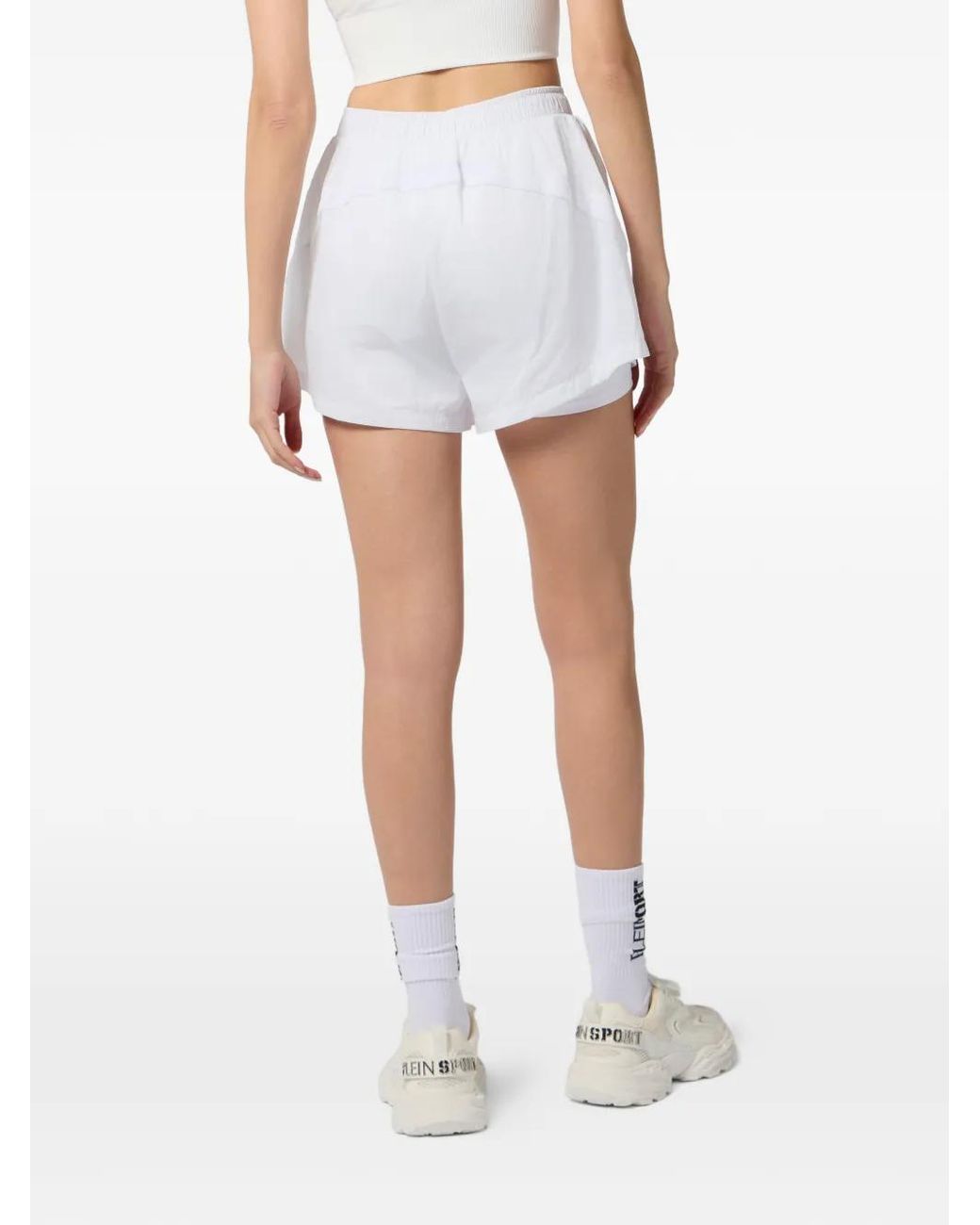 Philipp Plein White Elasticated-Waist Shorts