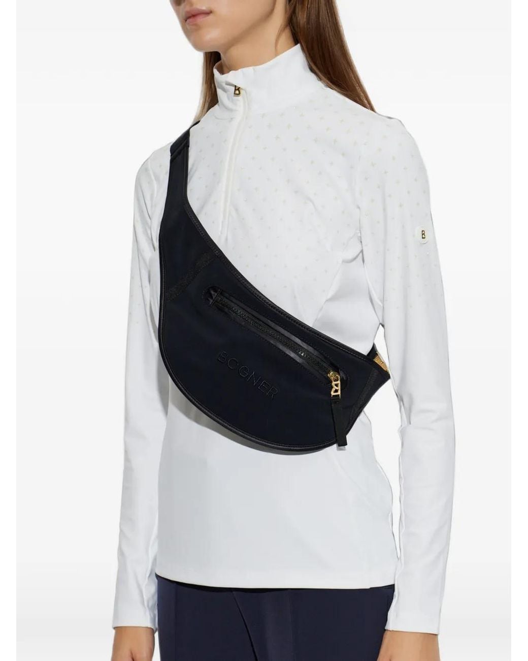 Bogner White Karla Embroidered-Logo Belt Bag