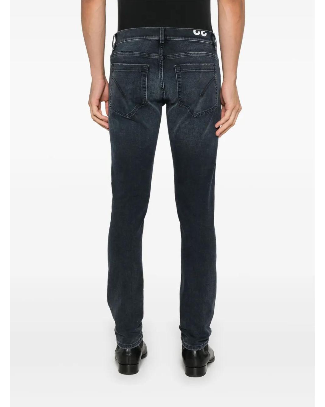 Dondup Blue Distressed-Effect Skinny-Cut Jeans for men