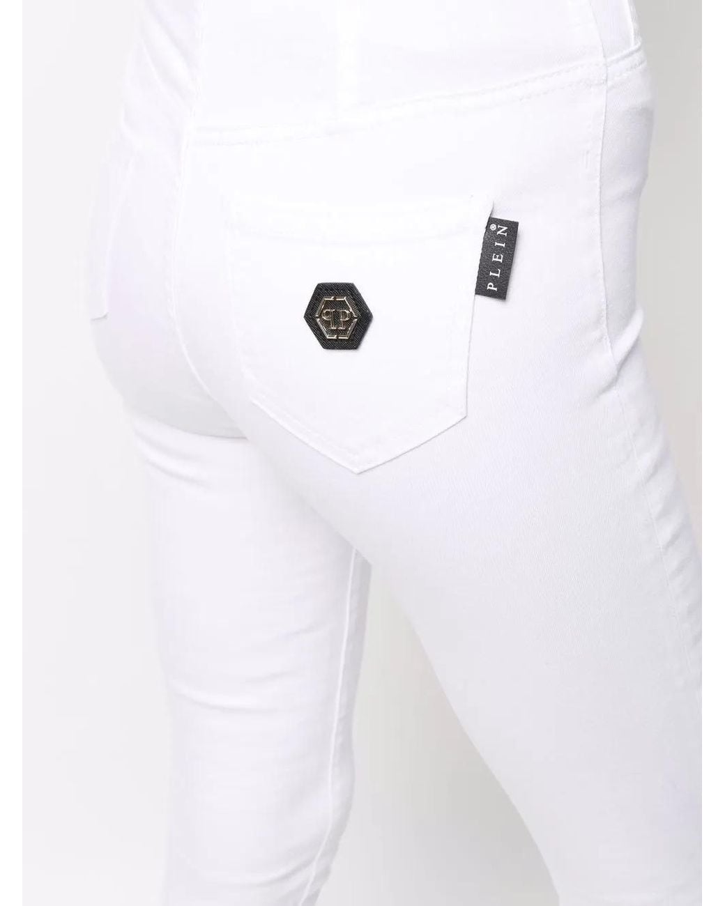 Philipp Plein White Super High-Wasit Jegging