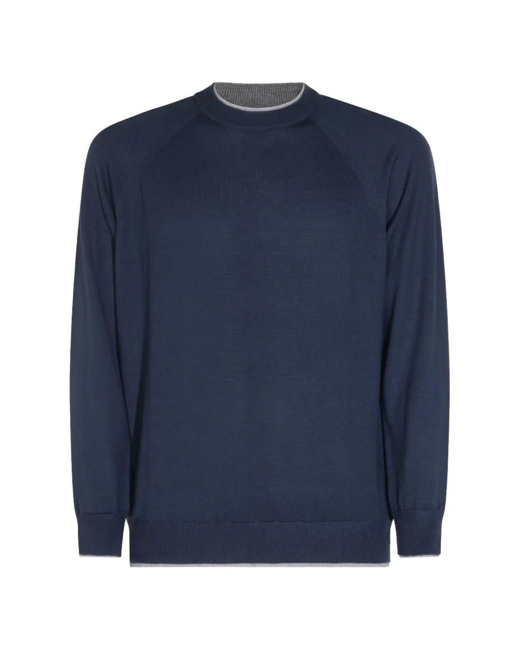 Eleventy Blue Raglan-Sleeve Wool Sweater for men
