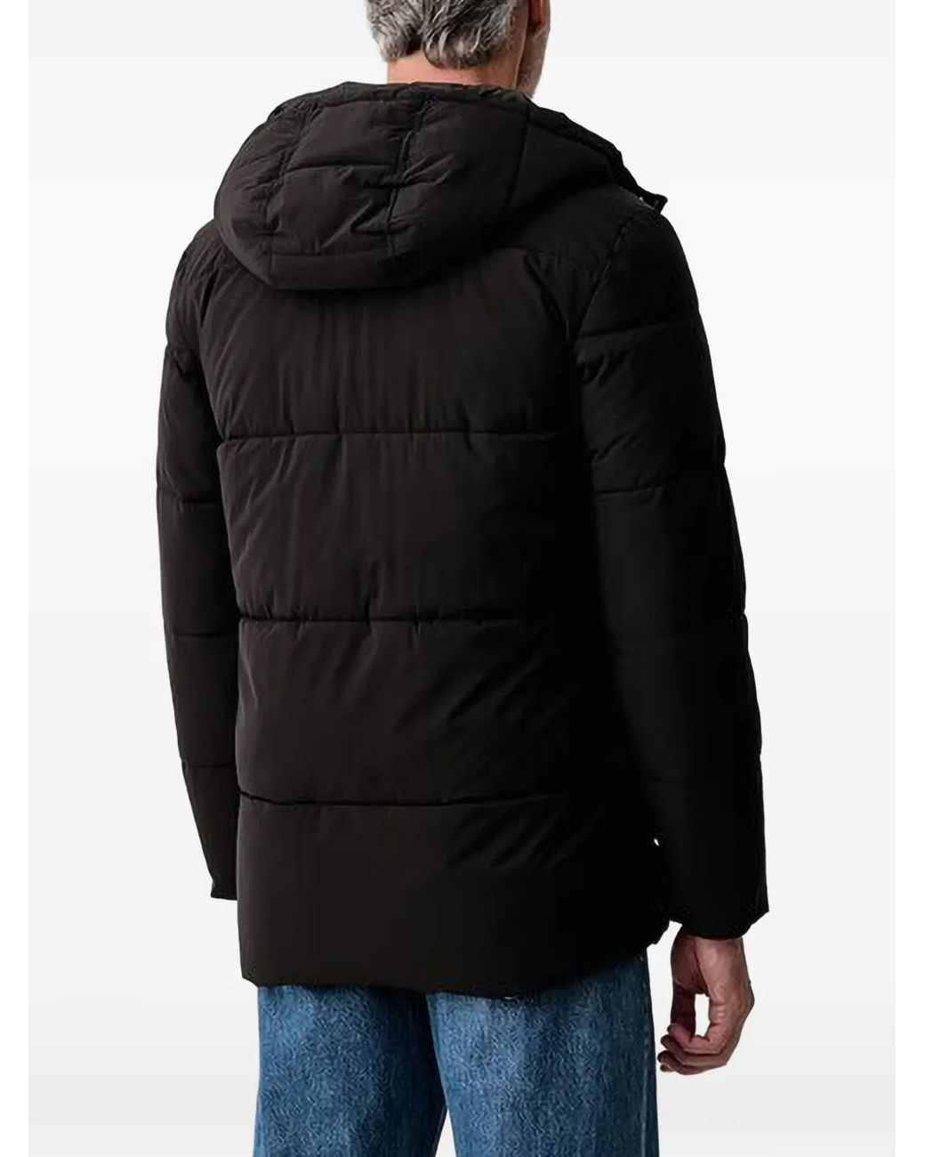 Guess Black Hooded Quilted Jacket for men