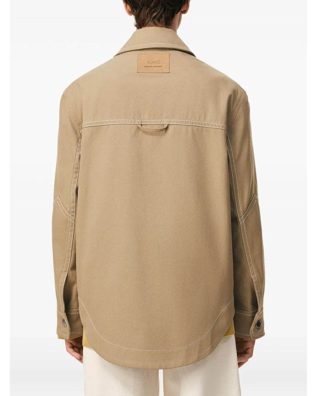 AMI Natural Cotton Worker Buttoned Jacket