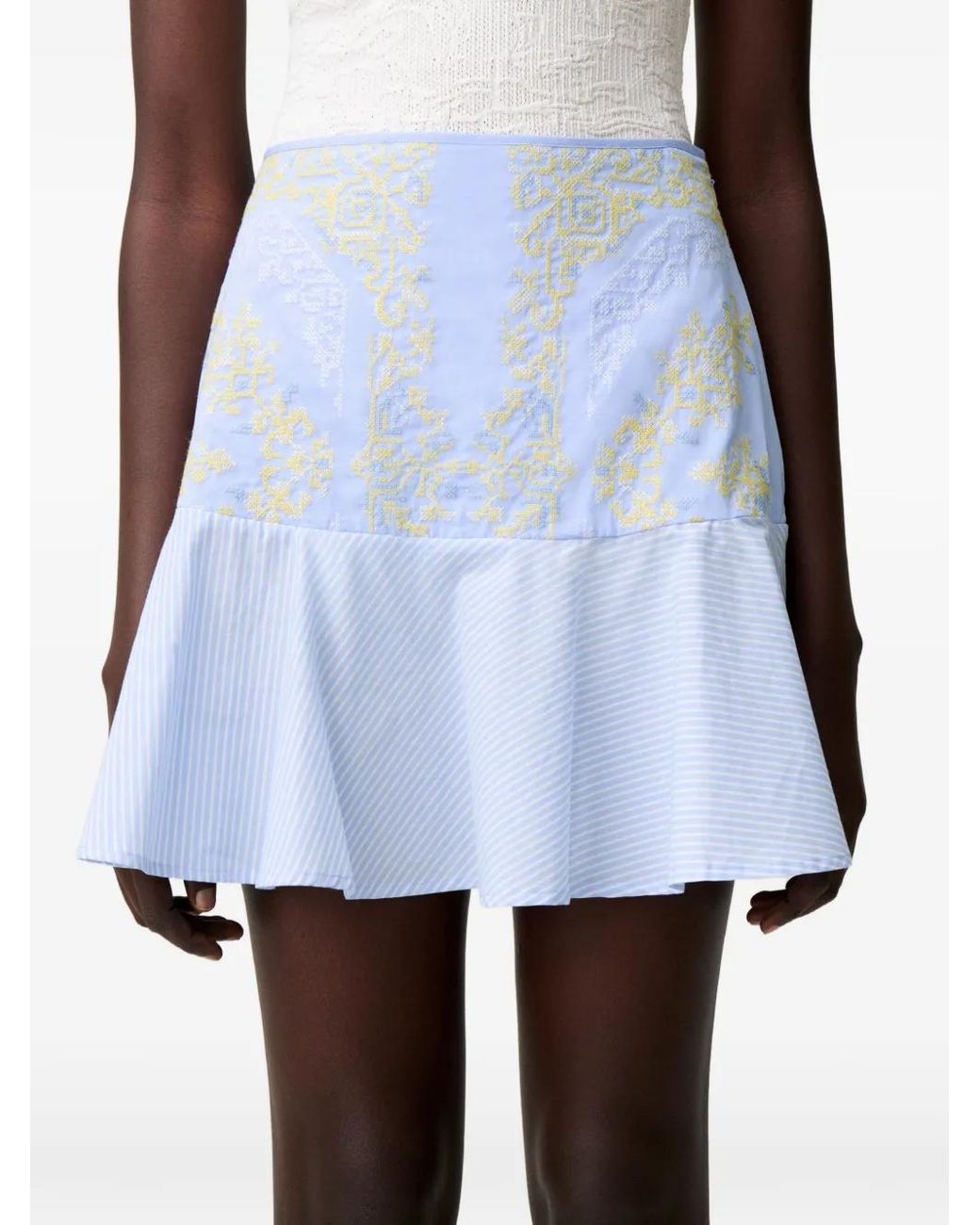 Claudie Pierlot Blue Short Printed Skirt