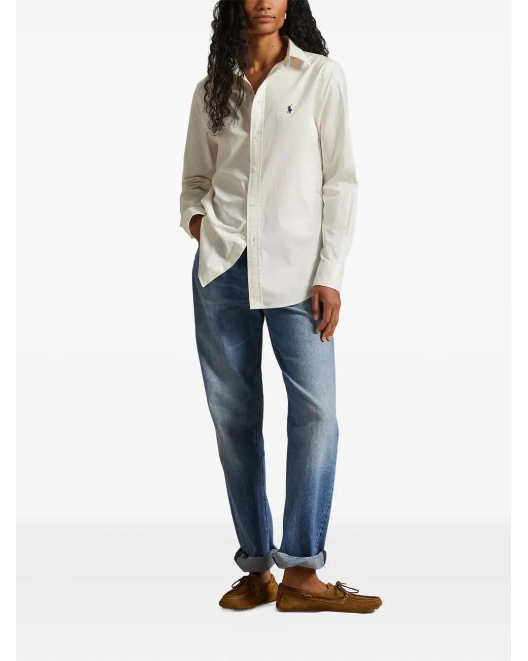 Polo Ralph Lauren Polo Pony Twill Shirt in White | Lyst