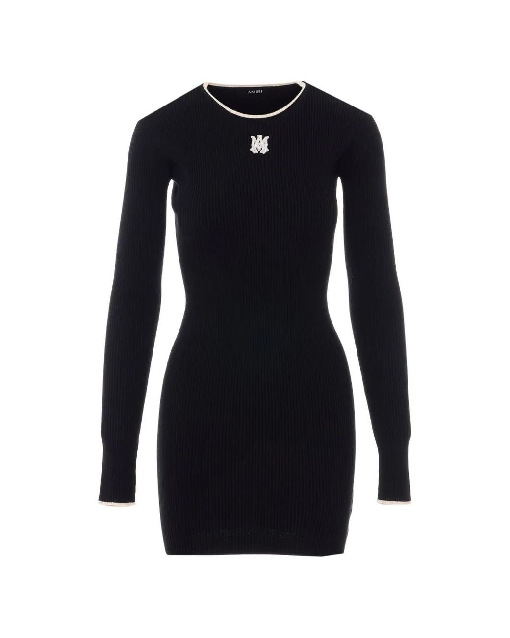 Amiri Blue Embroidered-Logo Mini Dress