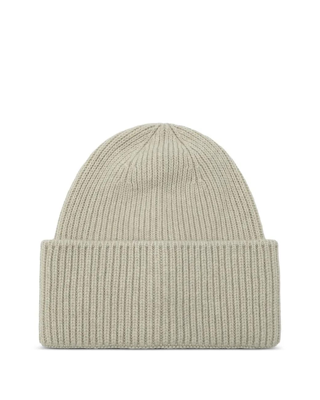 Destin Natural Ribbed-Knit Beanie Hat