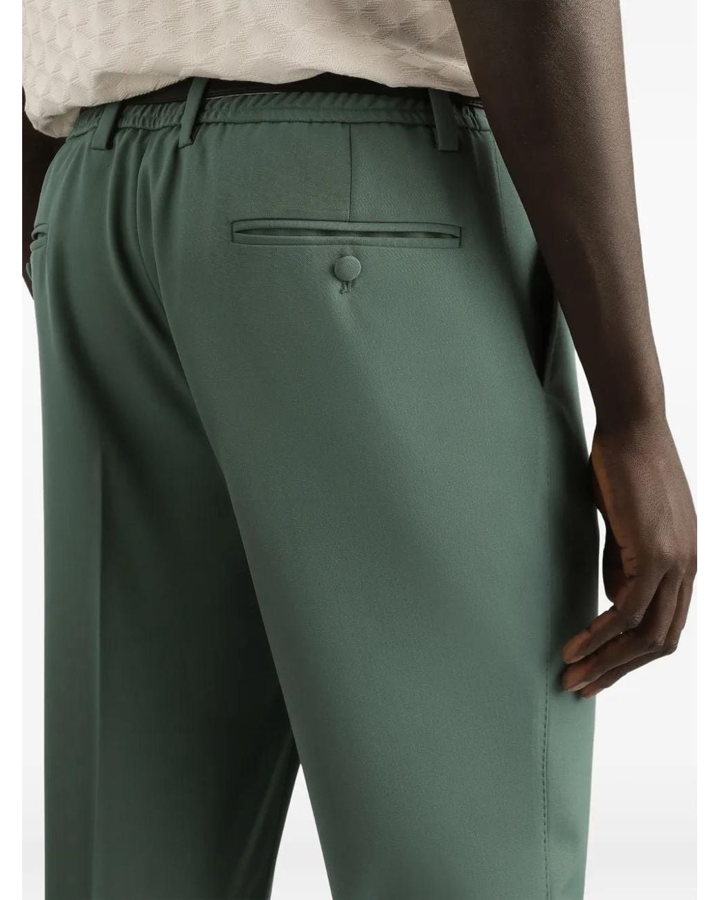 Dolce & Gabbana Green Poplin Trousers for men