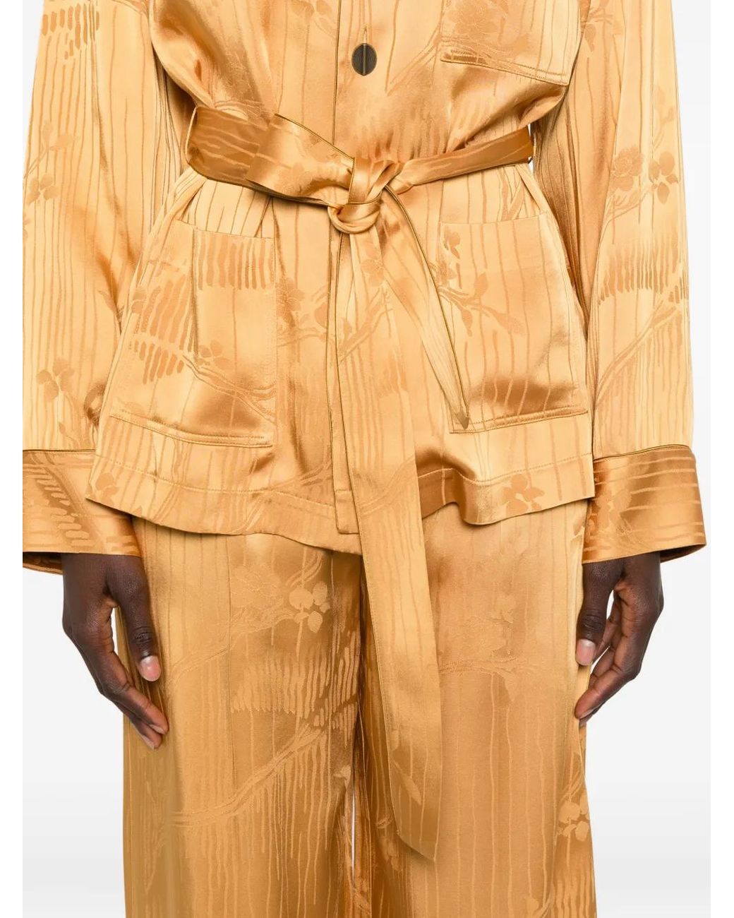 Forte_forte Metallic Belted Jacquard Jacket