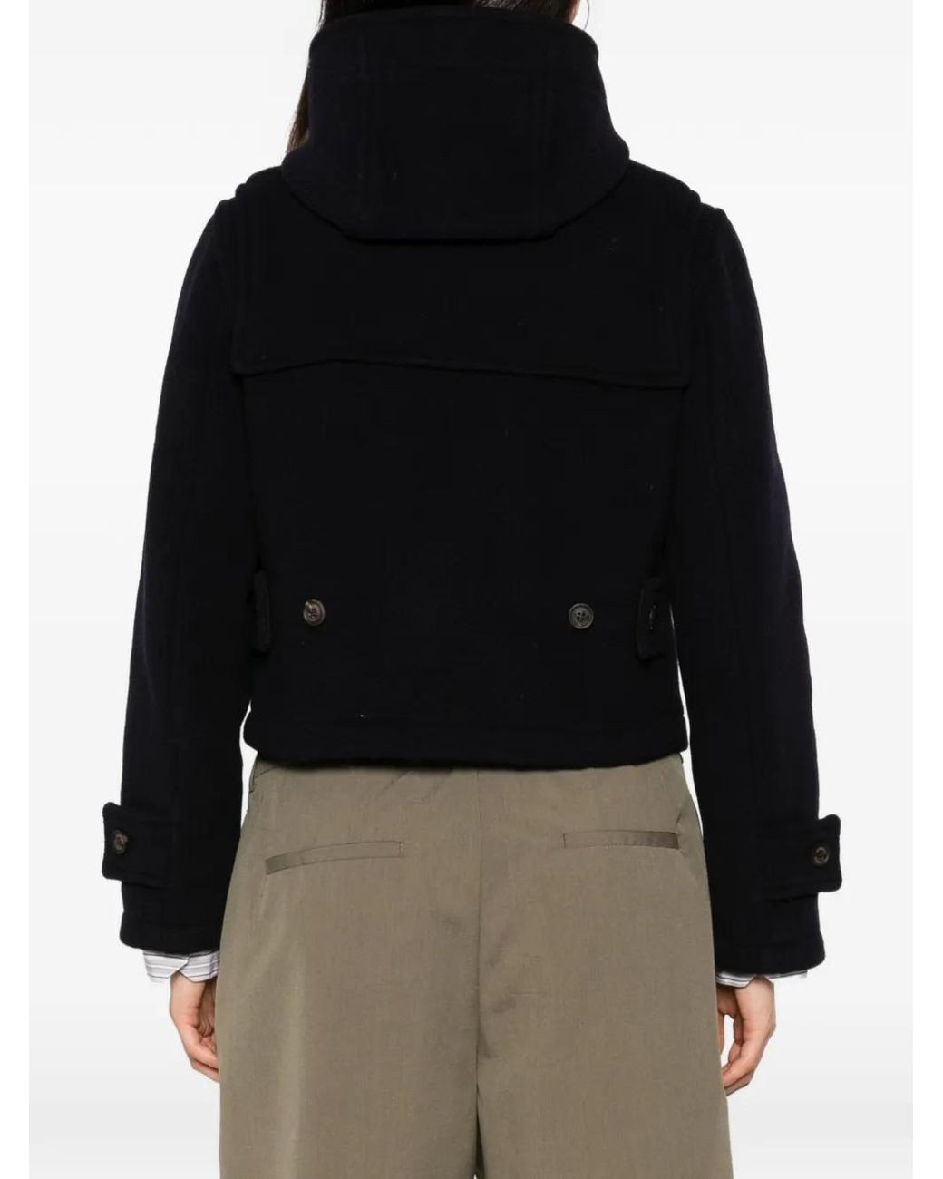 Gloverall Black Shelley Hooded Duffle Coat