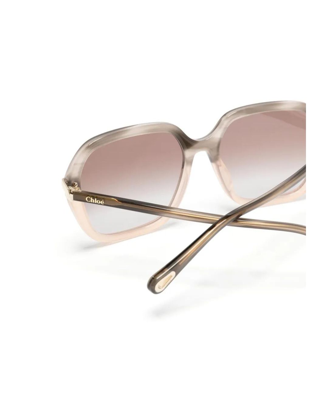 Chloé Pink Ombré-Effect Square-Frame Sunglasses