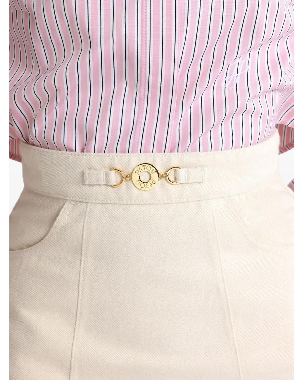 Patou Natural A-Line Denim Mini Skirt