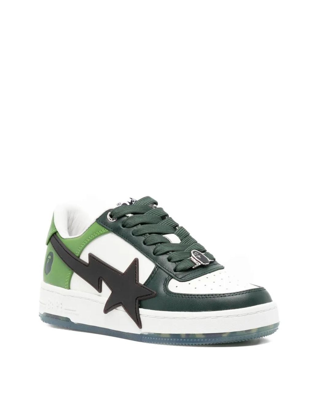 A Bathing Ape Green Bape Sta Sneakers