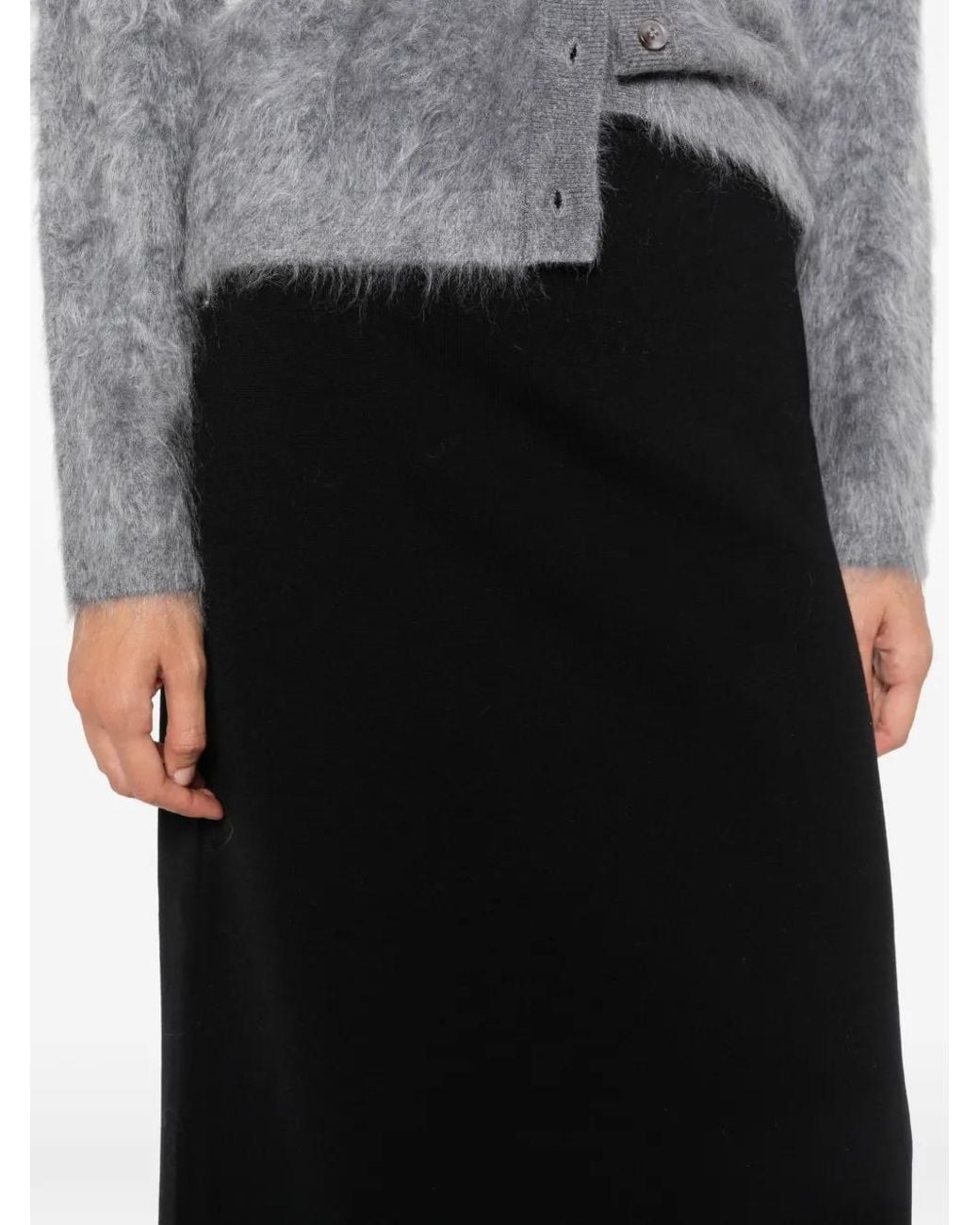 Agl Attilio Giusti Leombruni Black High-Waisted Midi Skirt