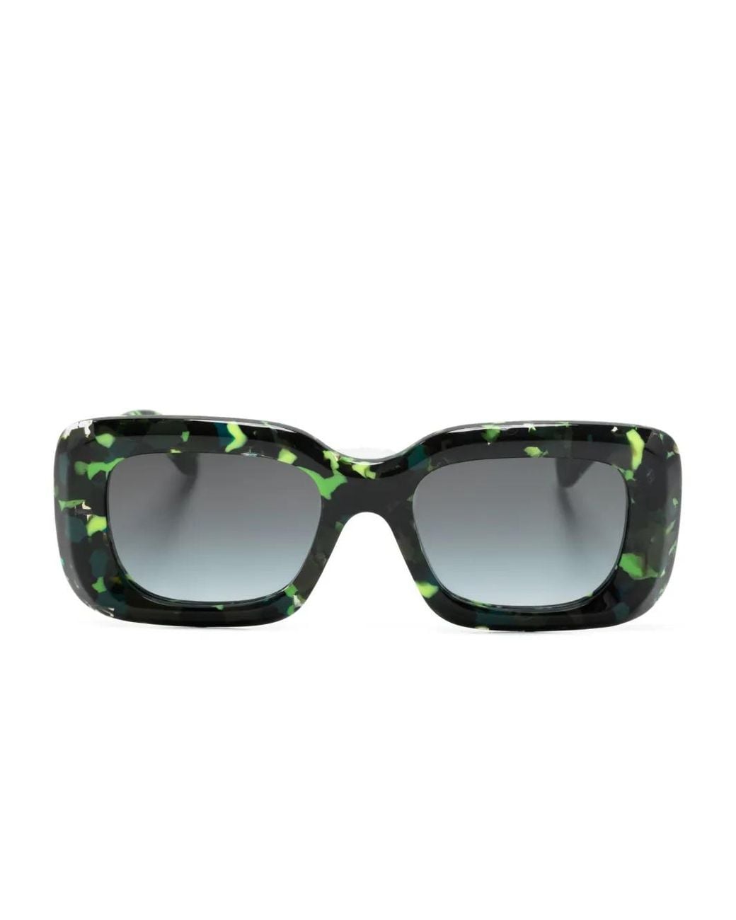 Chloé Black Gayia Rectangle-Frame Sunglasses