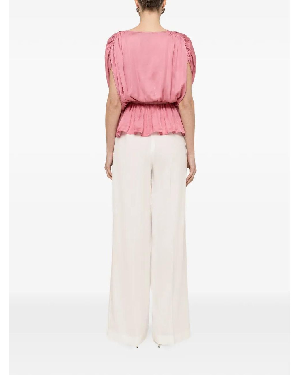 Nissa Pink Belted Viscose Top