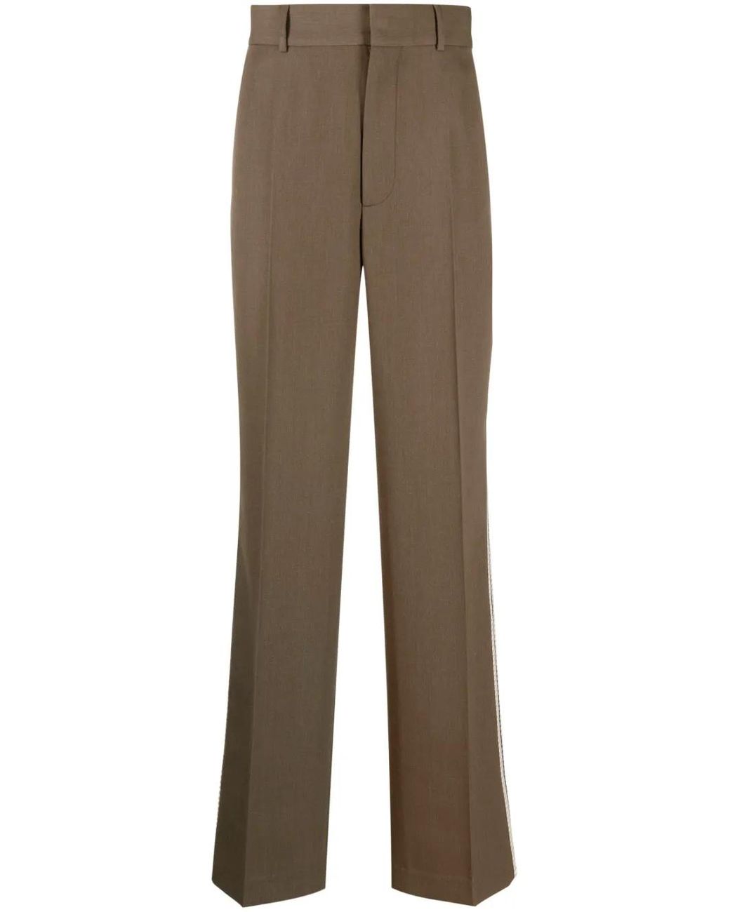 Palm Angels Brown Tape-Embellished Tailored Trousers for men