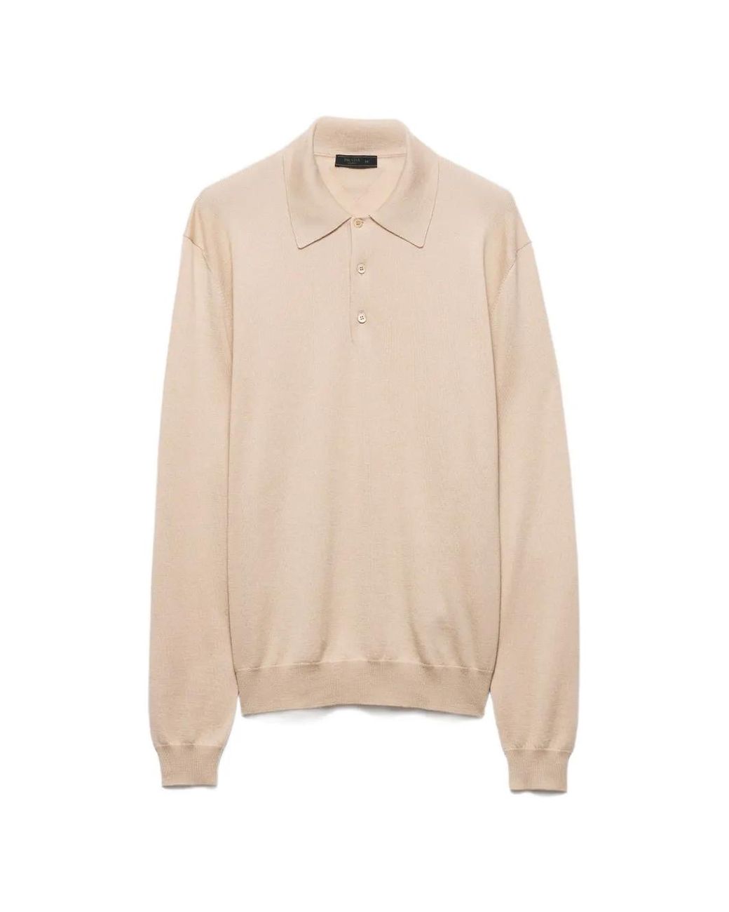 Prada Natural Cashmere And Silk Polo Shirt for men