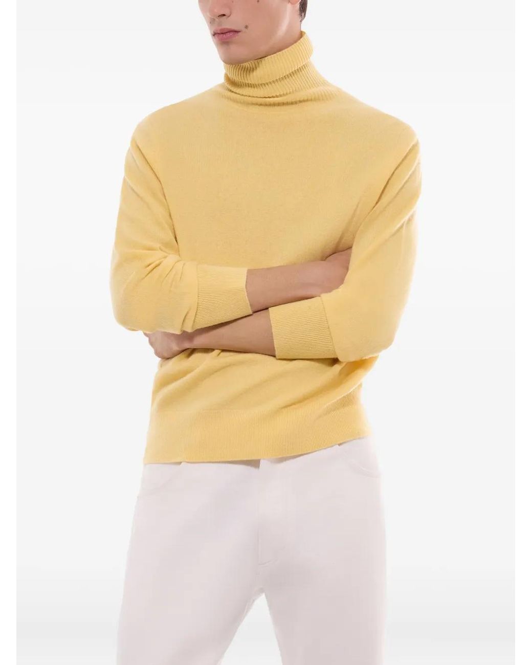 Fursac Yellow Roll-Neck Sweater for men