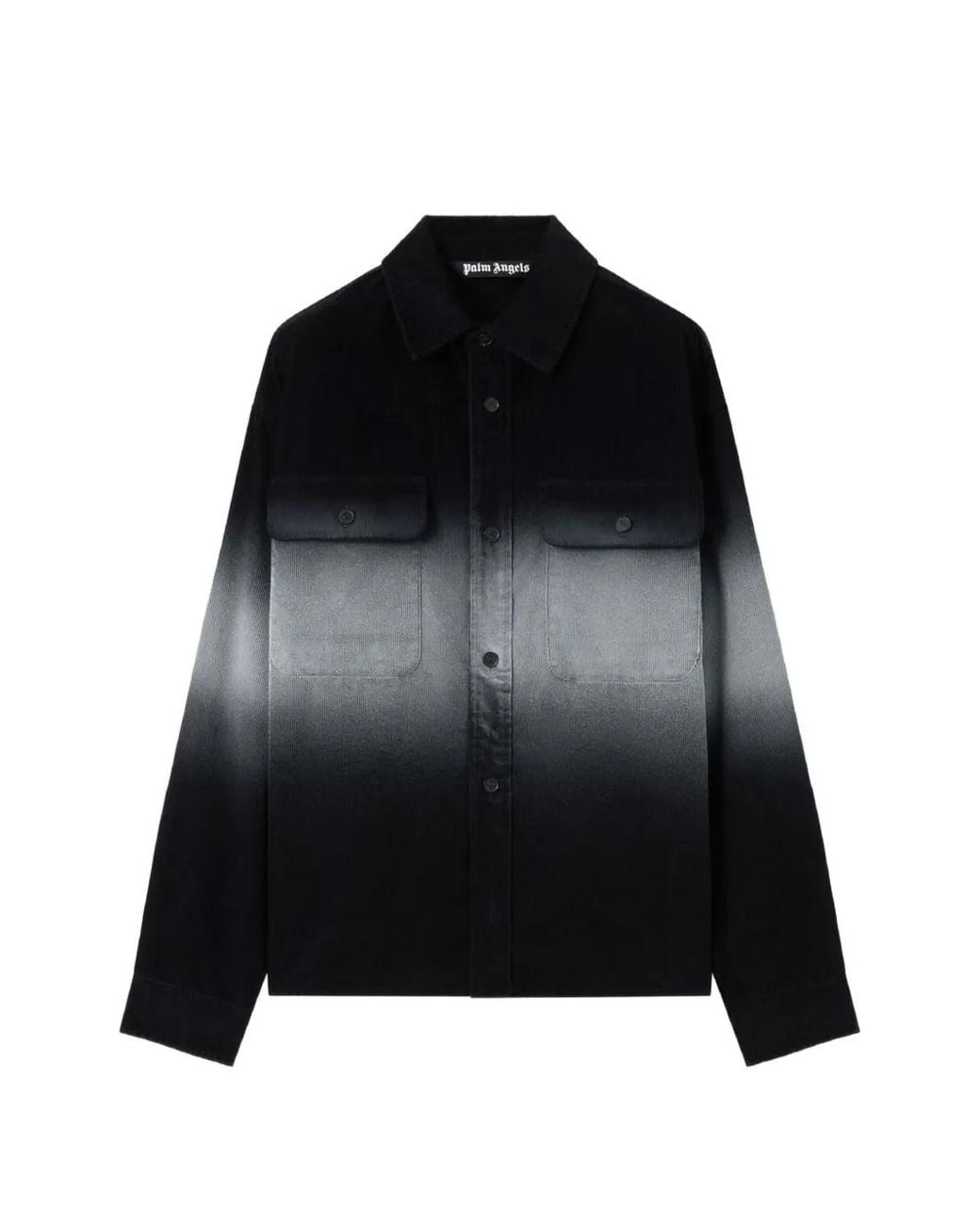 Palm Angels Black Gradient-Effect Shirt Jacket for men