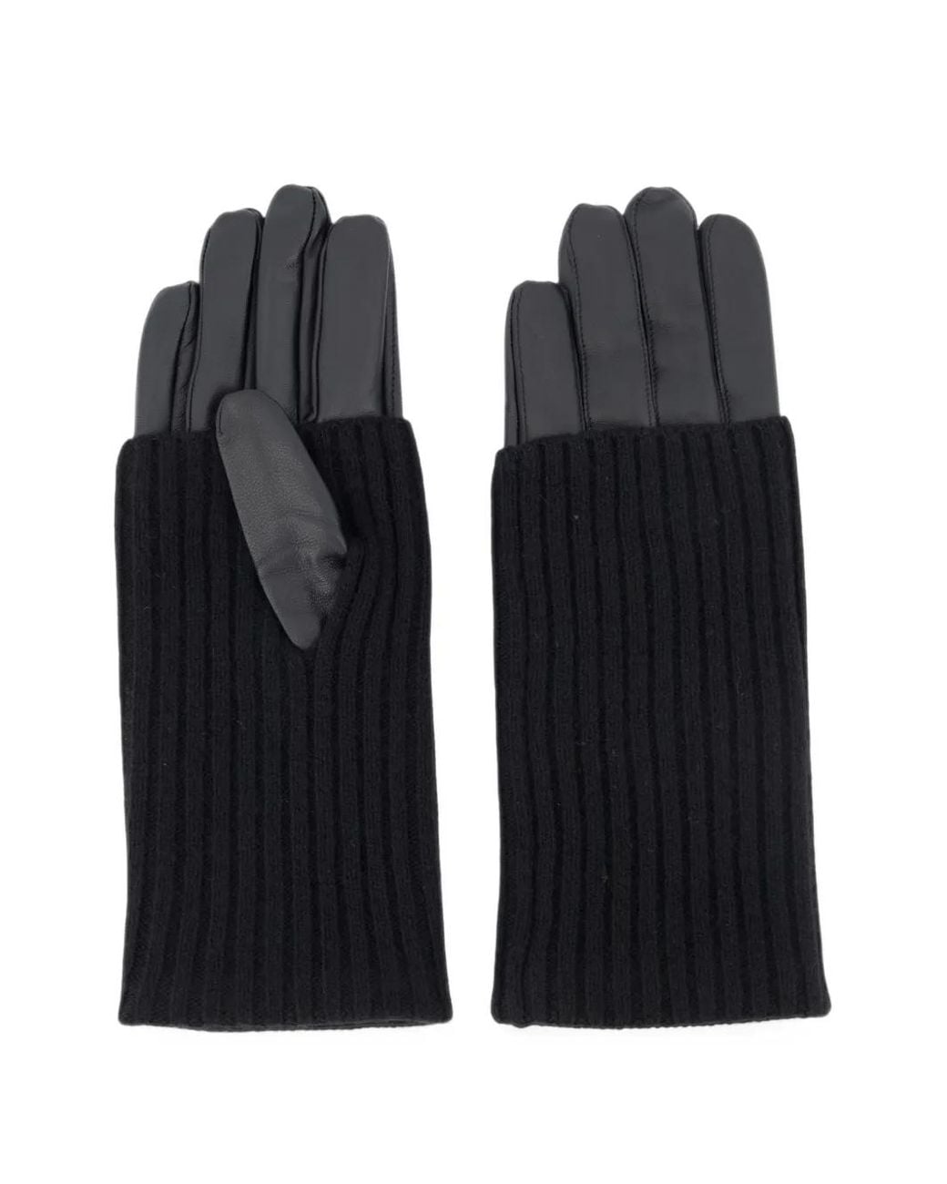 Samsøe & Samsøe Black Salaras Ribbed-Knit Gloves