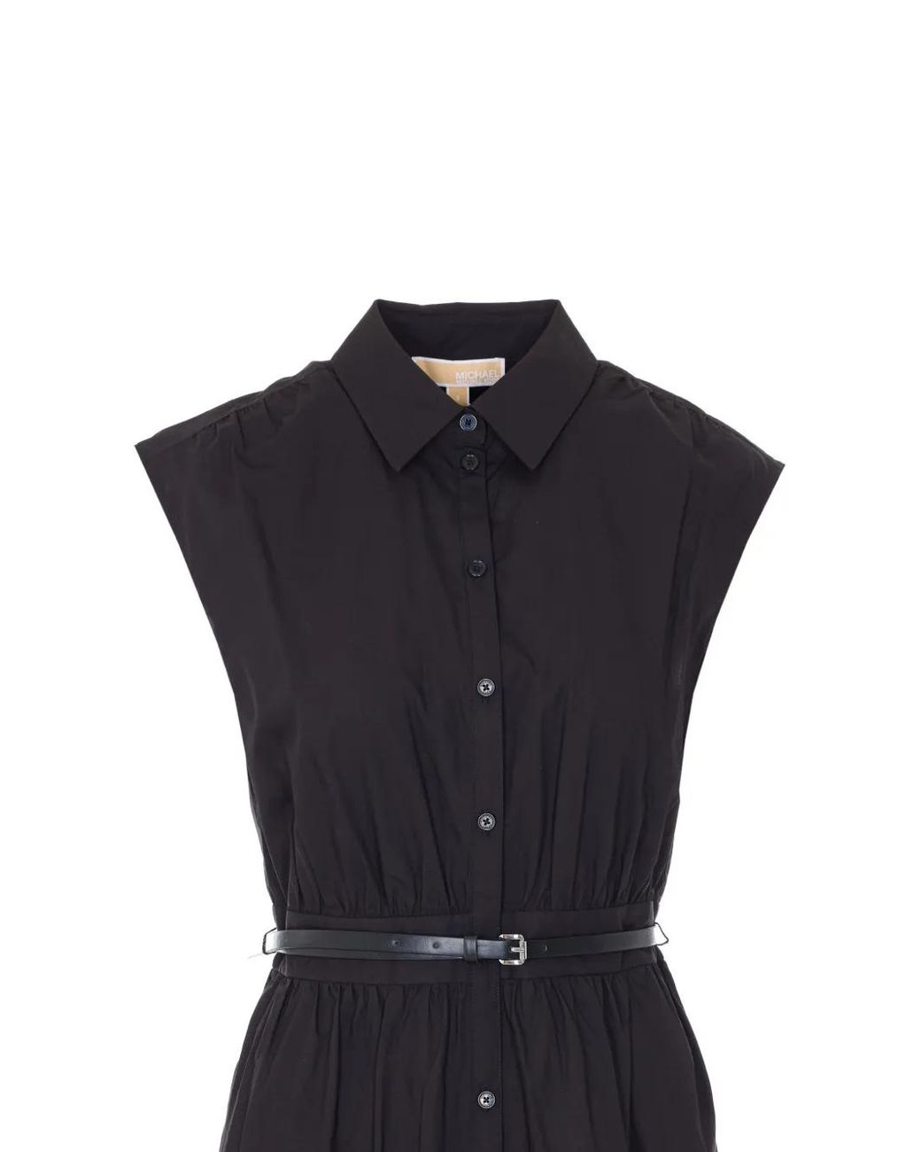 MICHAEL Michael Kors Blue Shirt-Collar Midi Dress