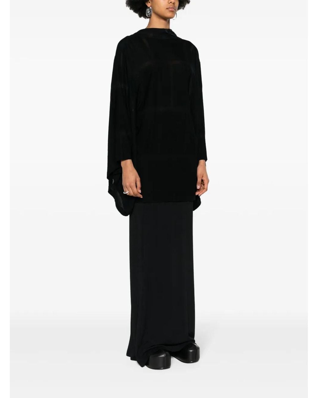 Yohji Yamamoto Black Draped Cardi-Coat