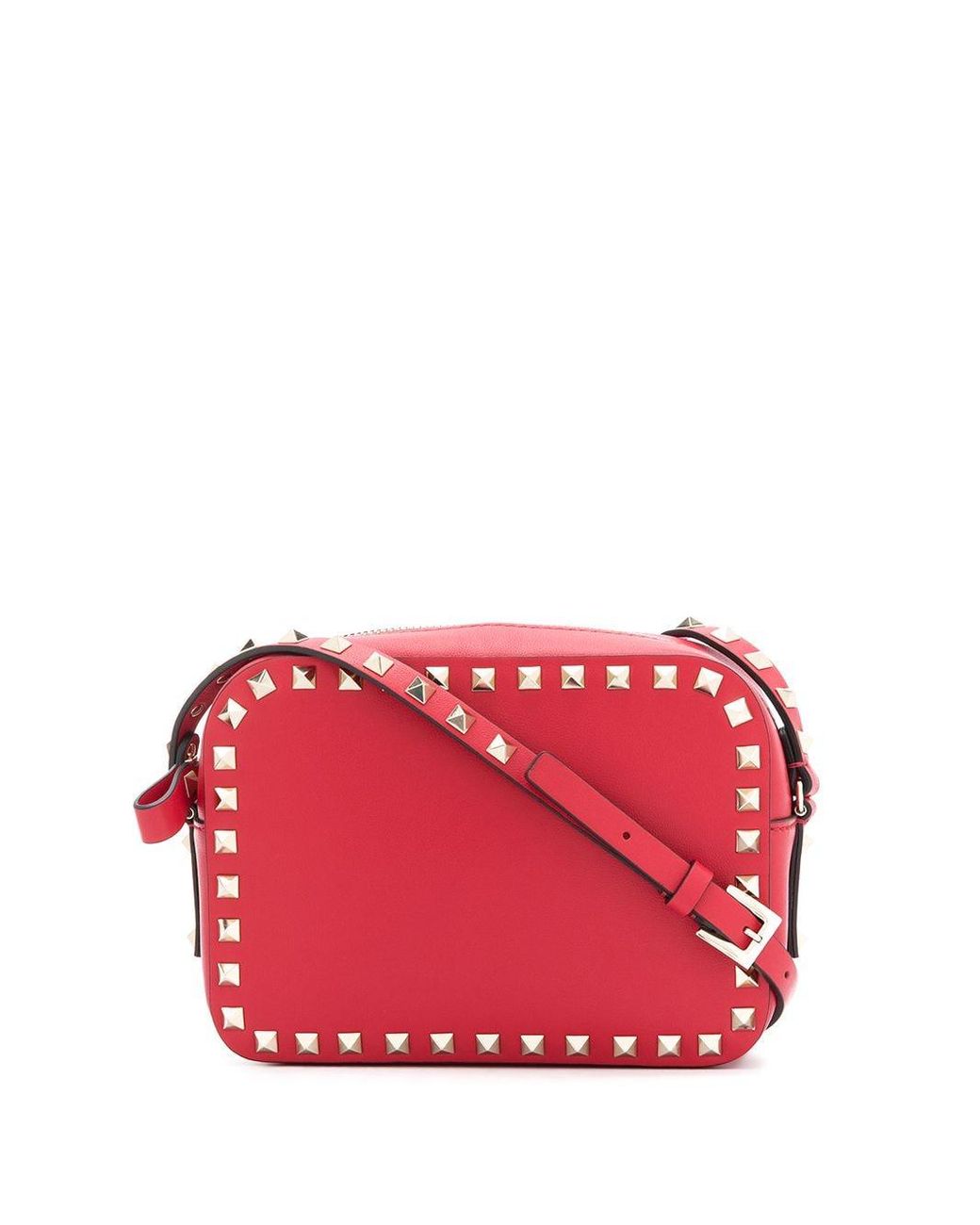 Valentino Garavani Leather Signature Rockstud Cross Body Bag in Red Lyst