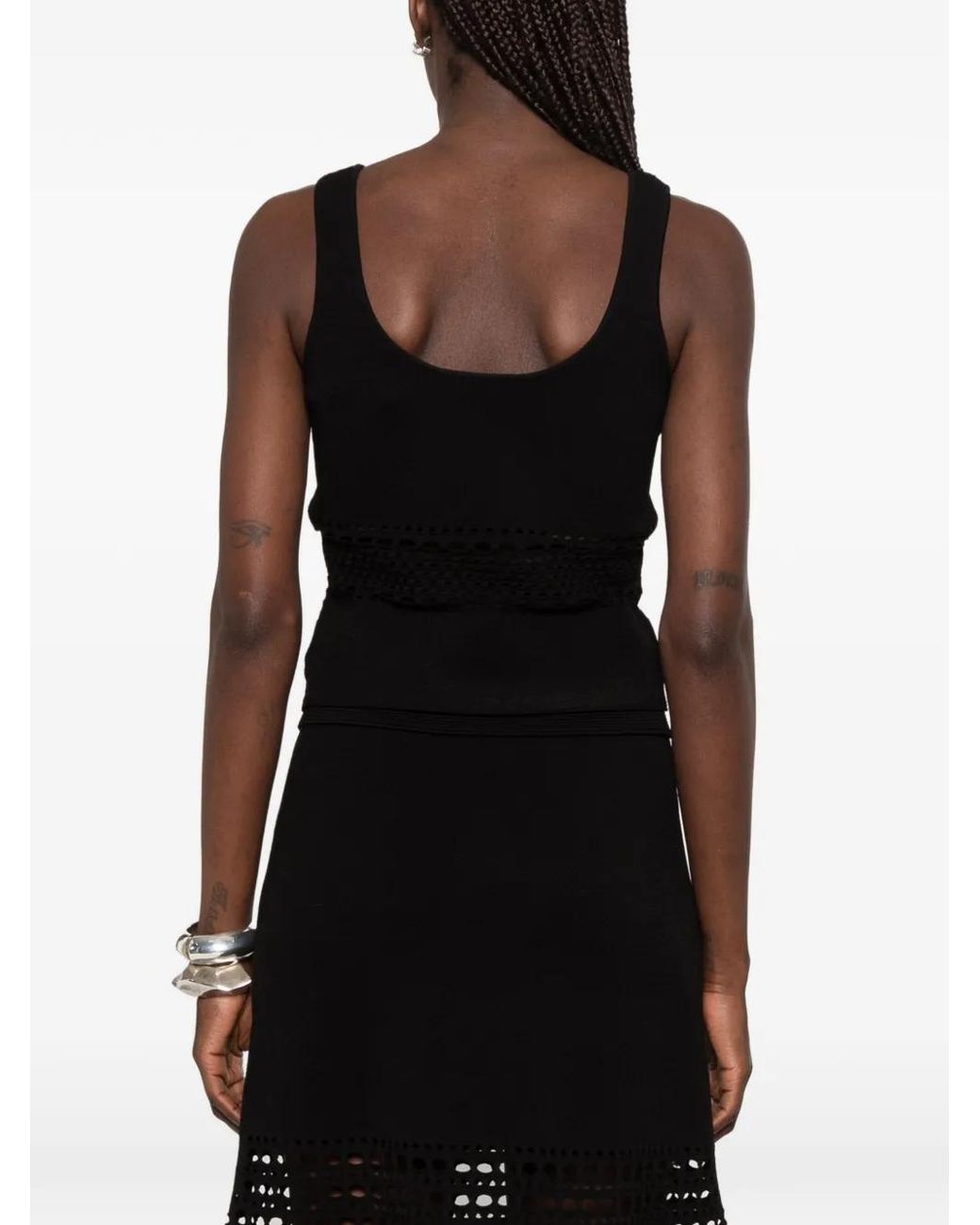 Jonathan Simkhai Black Open-Stitch Tank Top