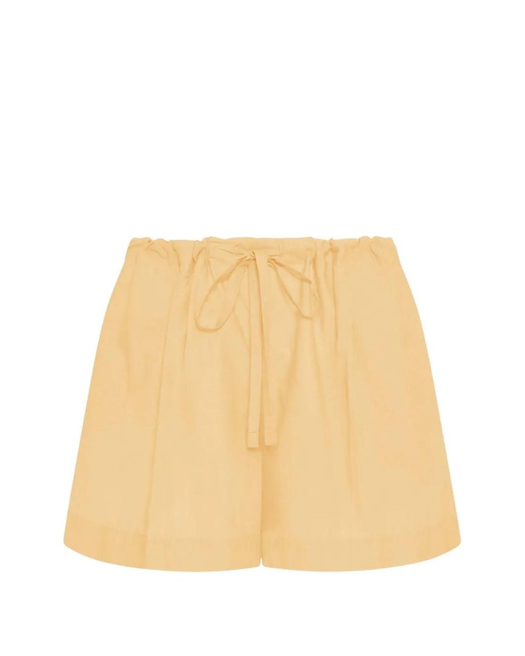 Another Tomorrow Natural Pleated Cotton Shorts