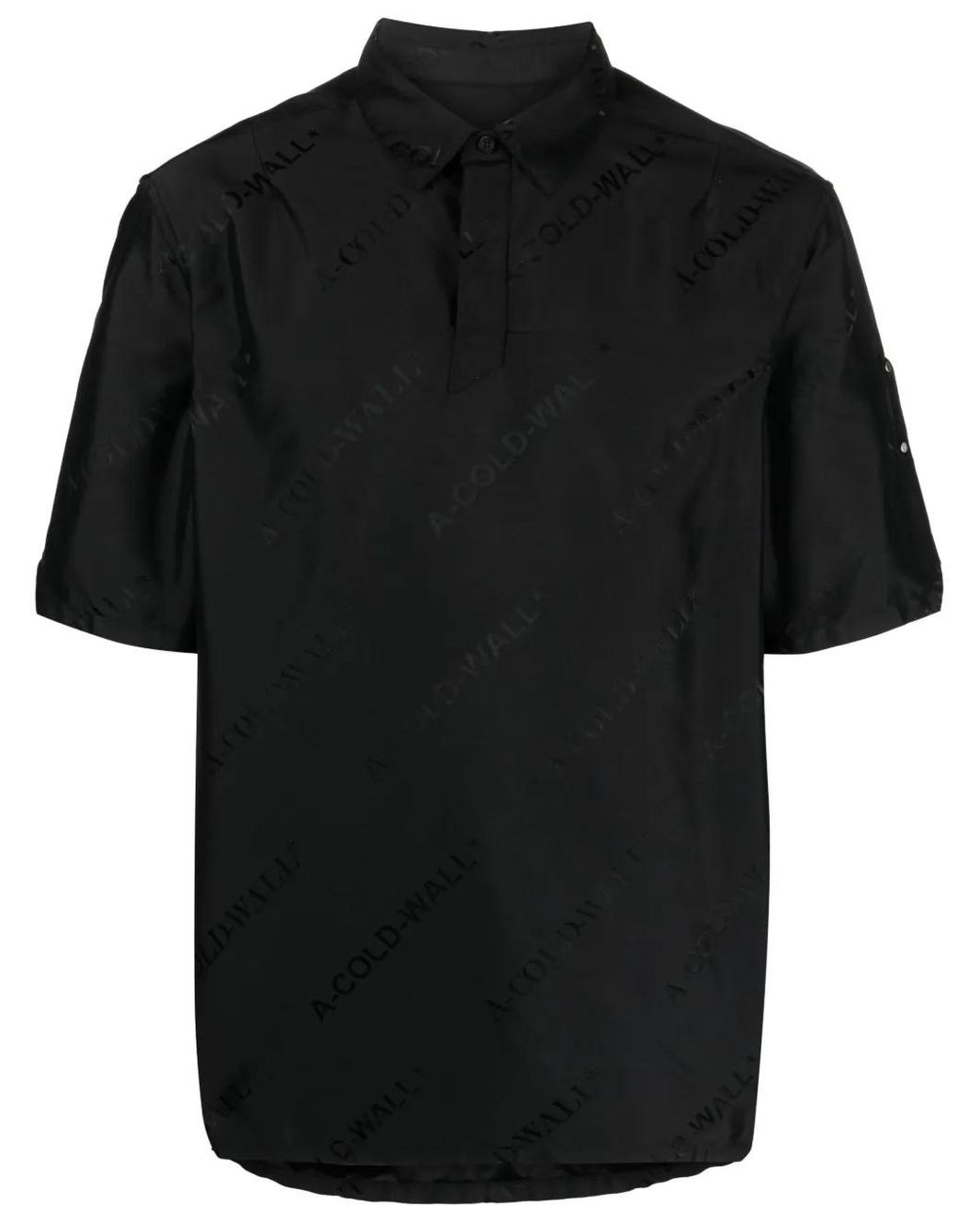 A_COLD_WALL* Black Logo-Print Short-Sleeve Shirt for men