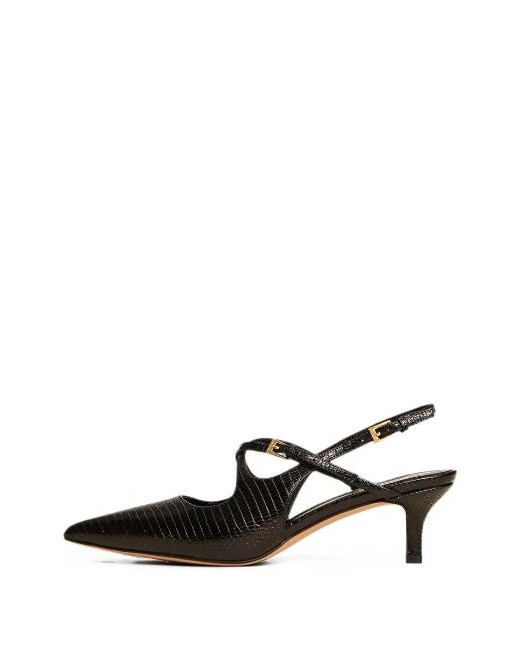 Twinset Black Leather Slingbacks With Straps