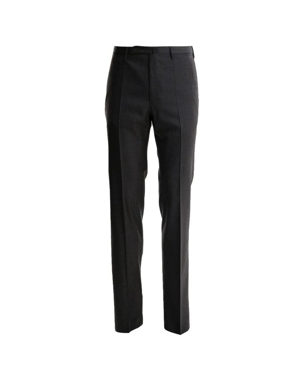 Incotex Black Pressed-Crease Tailored Trousers for men