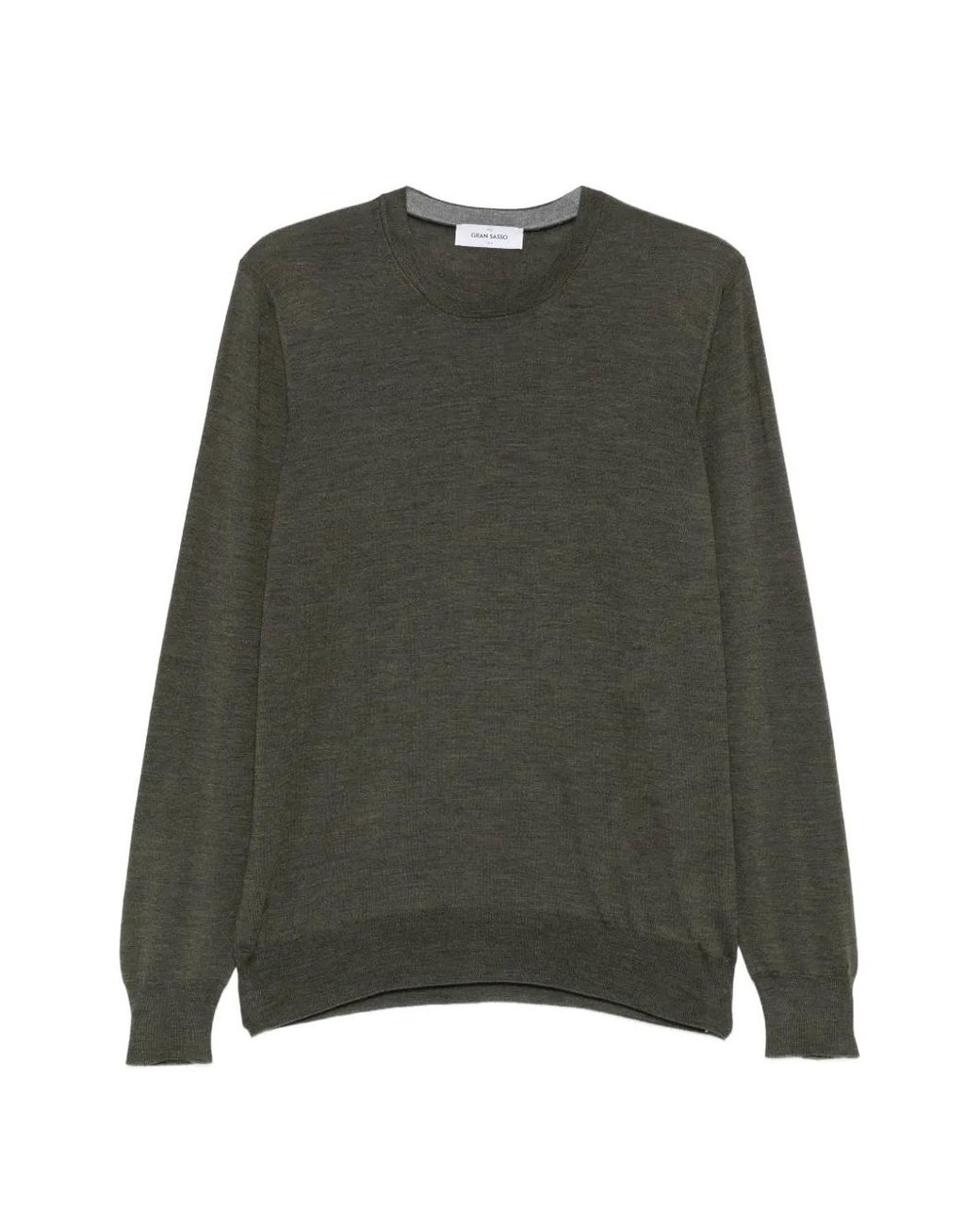 Gran Sasso Green Crew-Neck Long-Sleeve Sweater for men