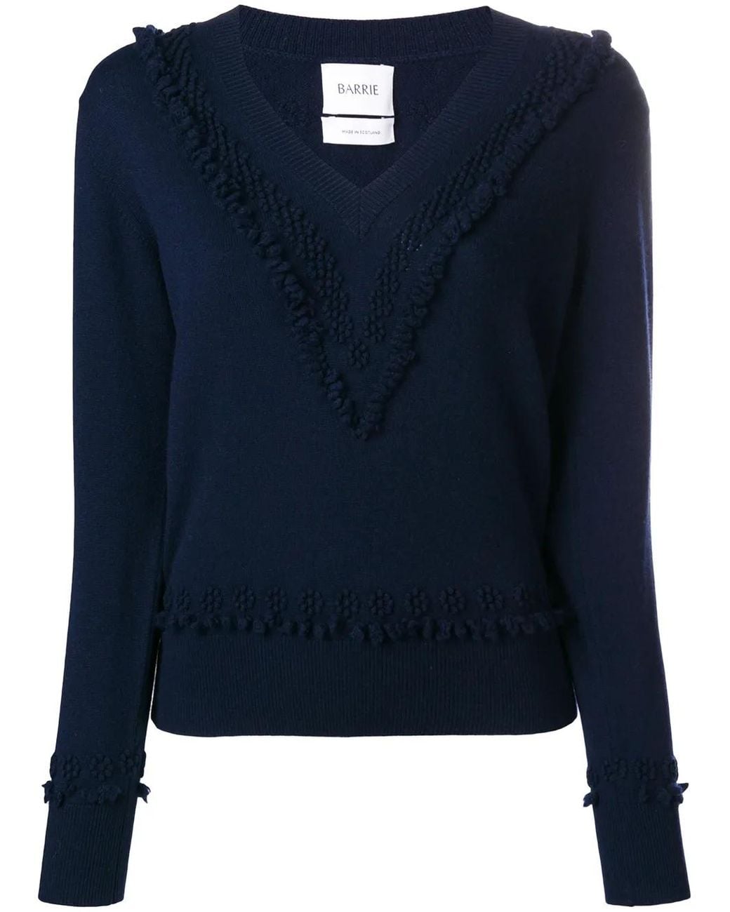 Barrie Blue Romantic Timeless Cashmere V Neck Pullover