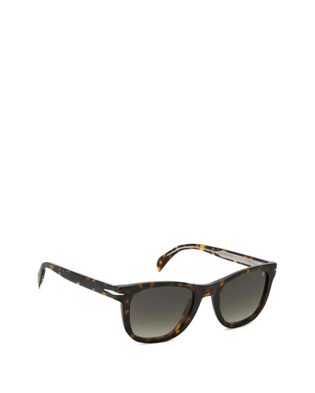 David Beckham Gray Tortoiseshell-Effect Rectangle-Frame Sunglasses for men