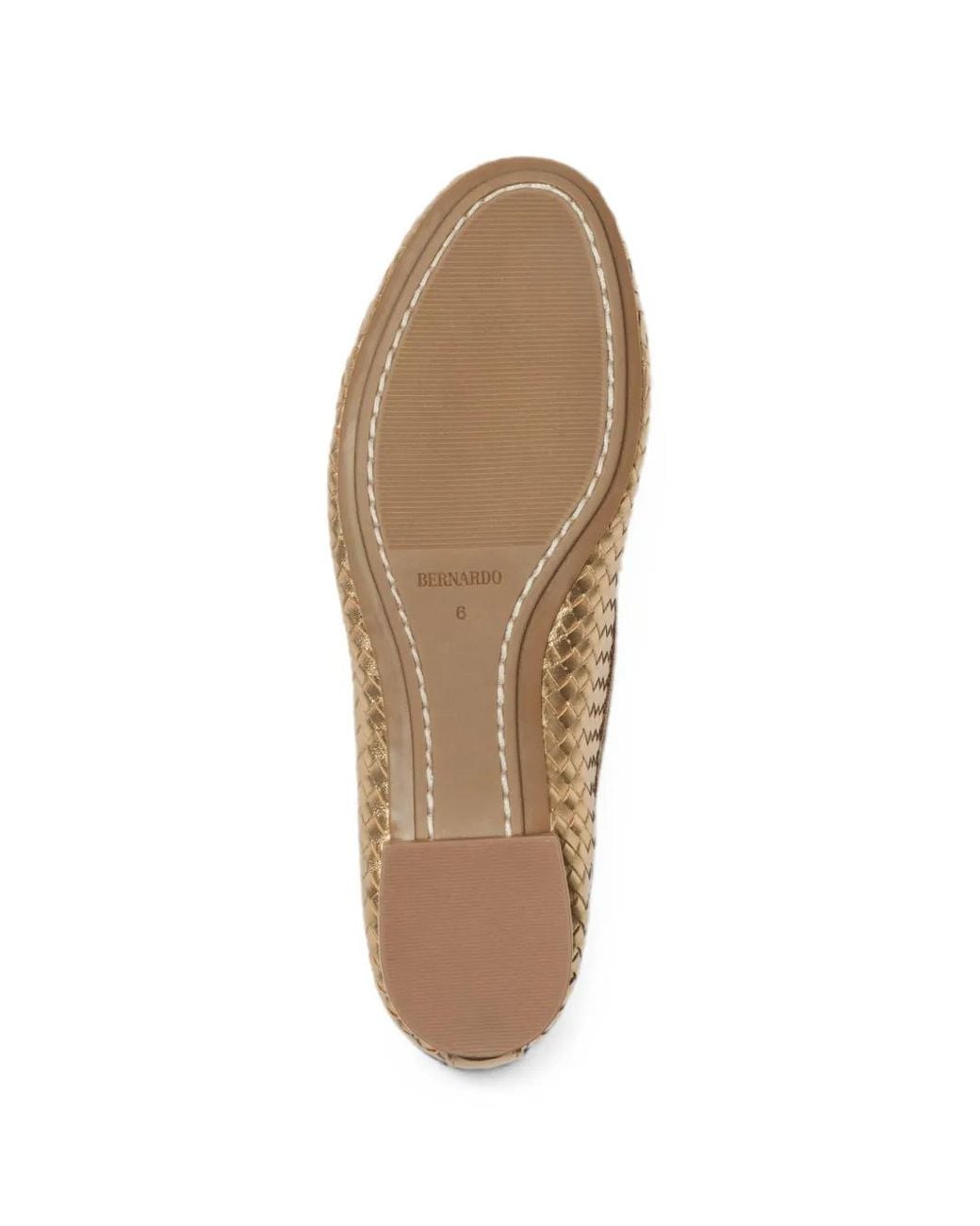 Bernardo Natural Woven Bow-Detail Ballet Flats