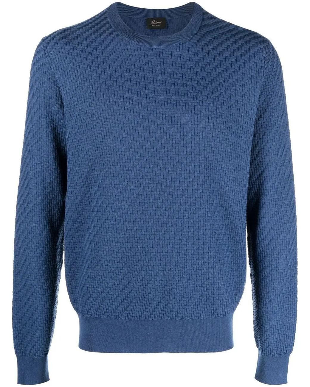 Pull À Bords Nervurés Brioni pour homme en coloris Blue
