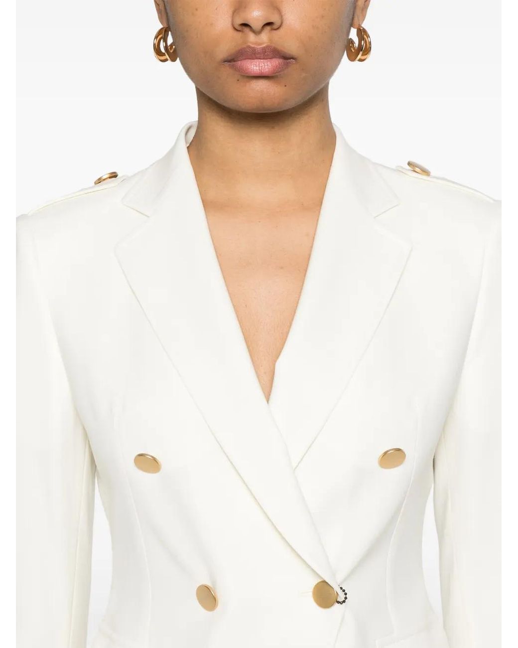 Tagliatore White Wool Double-Breasted Jacket