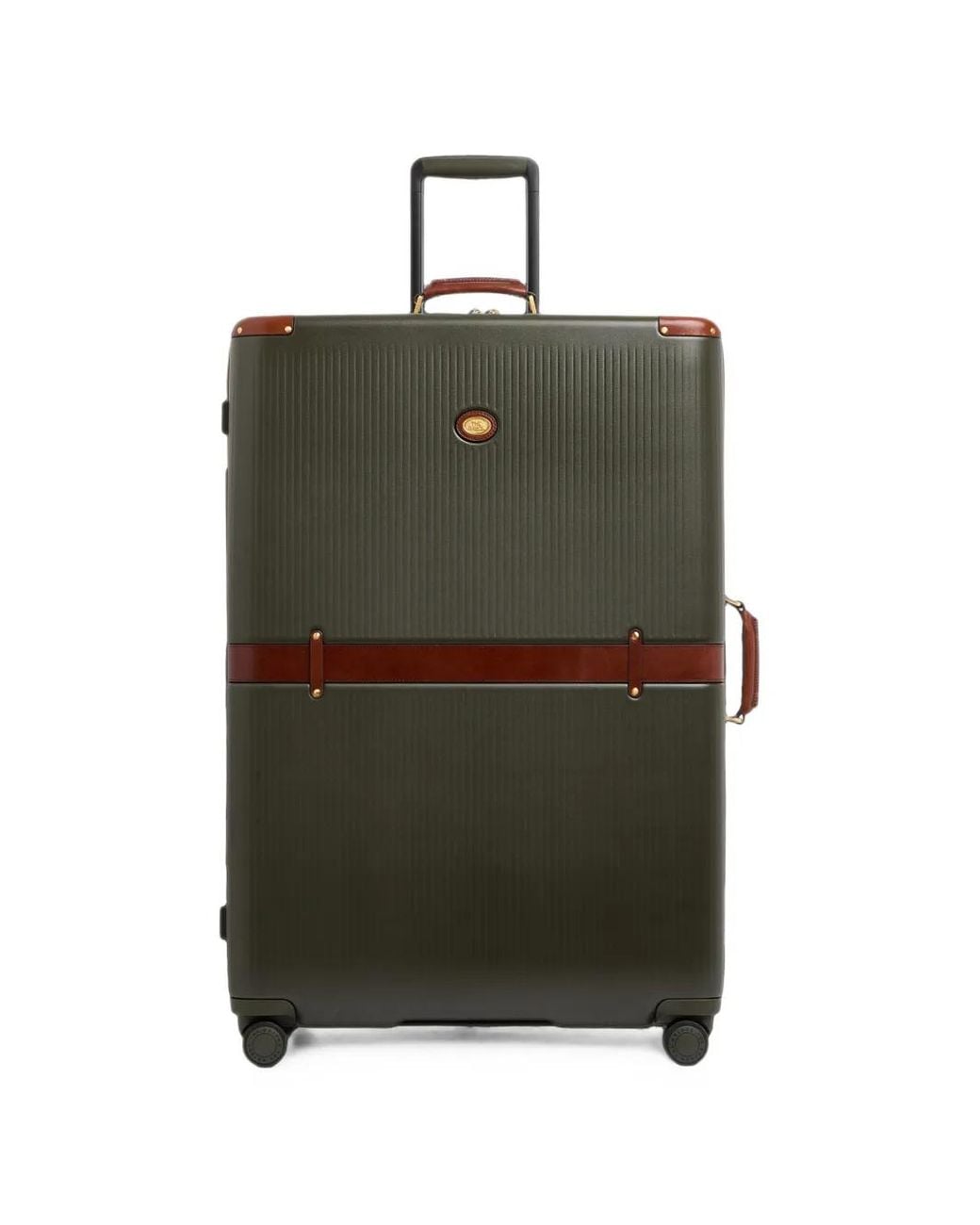 The Bridge Green Leather-Trim Suitcase