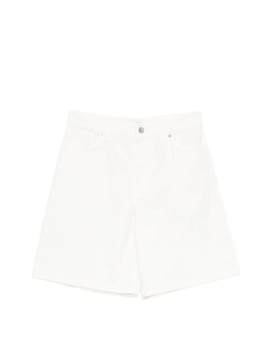Maison Kitsuné White Denim Cotton Shorts