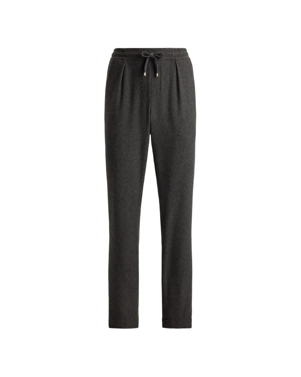 Ralph Lauren Black Pleated Drawstring Track Pants for men