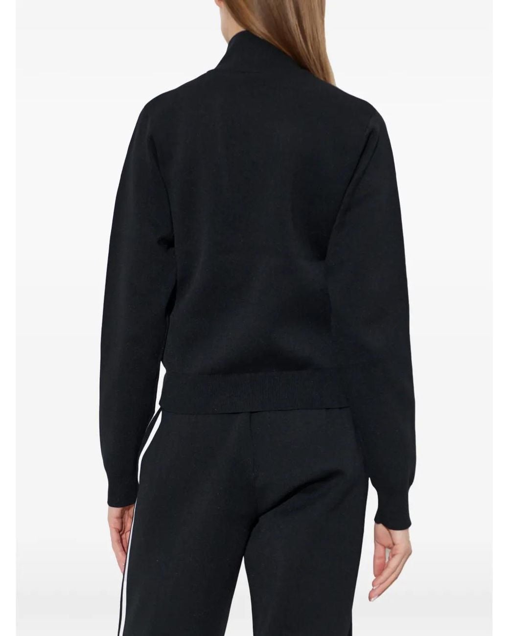 Adidas Black Logo-Embroidered Side-Stripe Sweatshirt