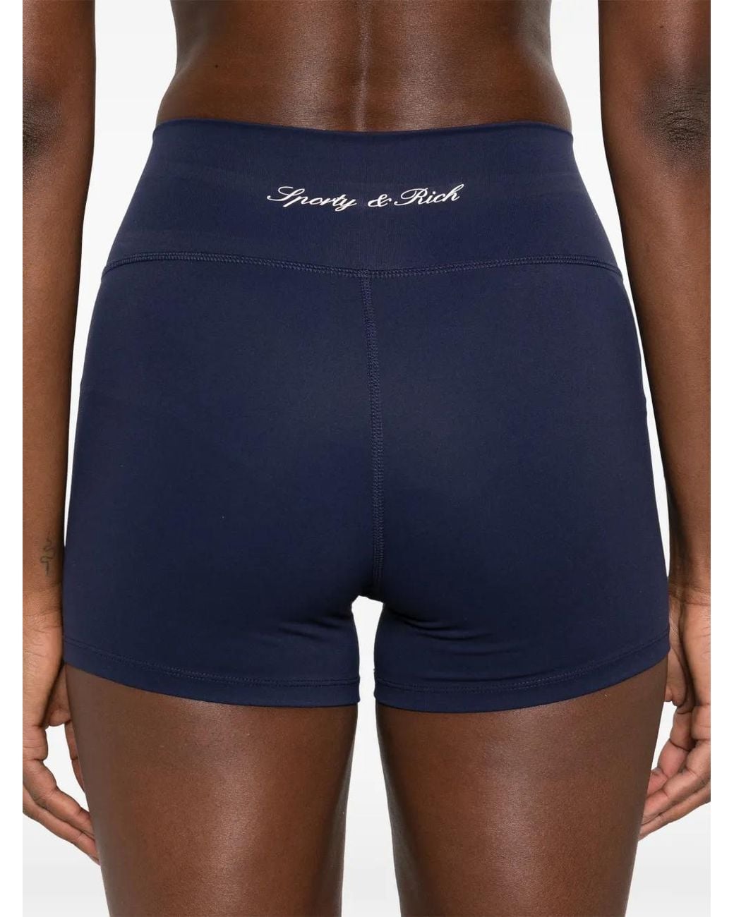 Sporty & Rich Blue Logo-Print Shorts